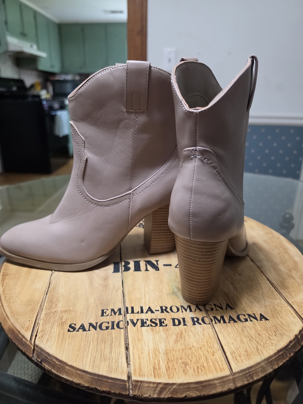 Stylish Taupe Women's Western Ankle Boots - Picture 12 of 12
